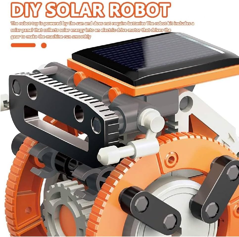 "Masroo 7-in-1 Solar Robot Kit, a STEM educational DIY toy for kids aged 8+, powered by solar energy."