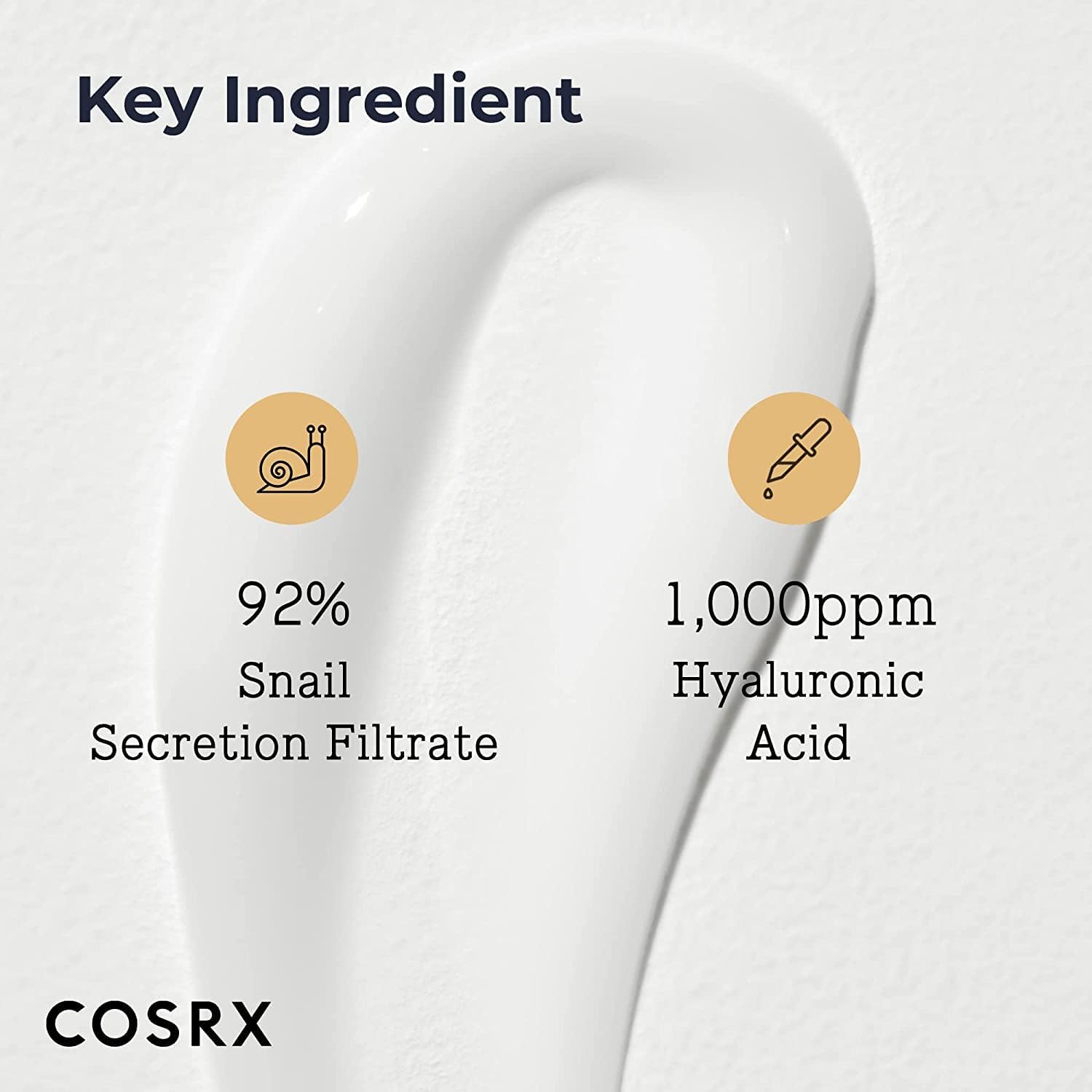 Close-up of the COSRX Snail 92 Mucin Cream texture showing its hydrating and soothing formula.