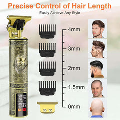 Vintage Electric Hair Trimmer Clipper with Black Dragon design and professional barber tool features. 