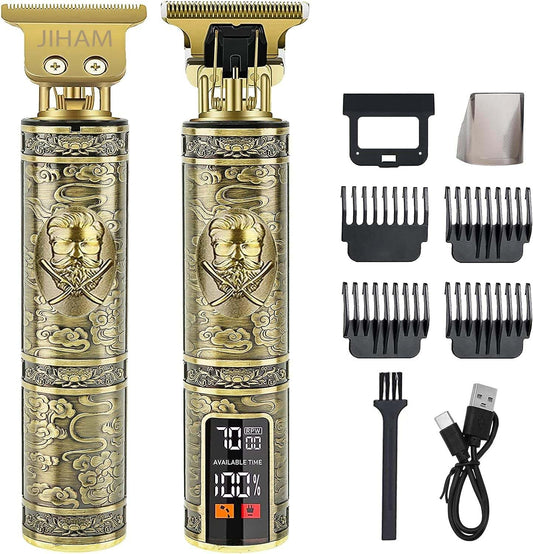 Vintage Electric Hair Trimmer Clipper with Black Dragon design and professional barber tool features.