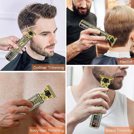 Vintage Electric Hair Trimmer Clipper with Black Dragon design and professional barber tool features.