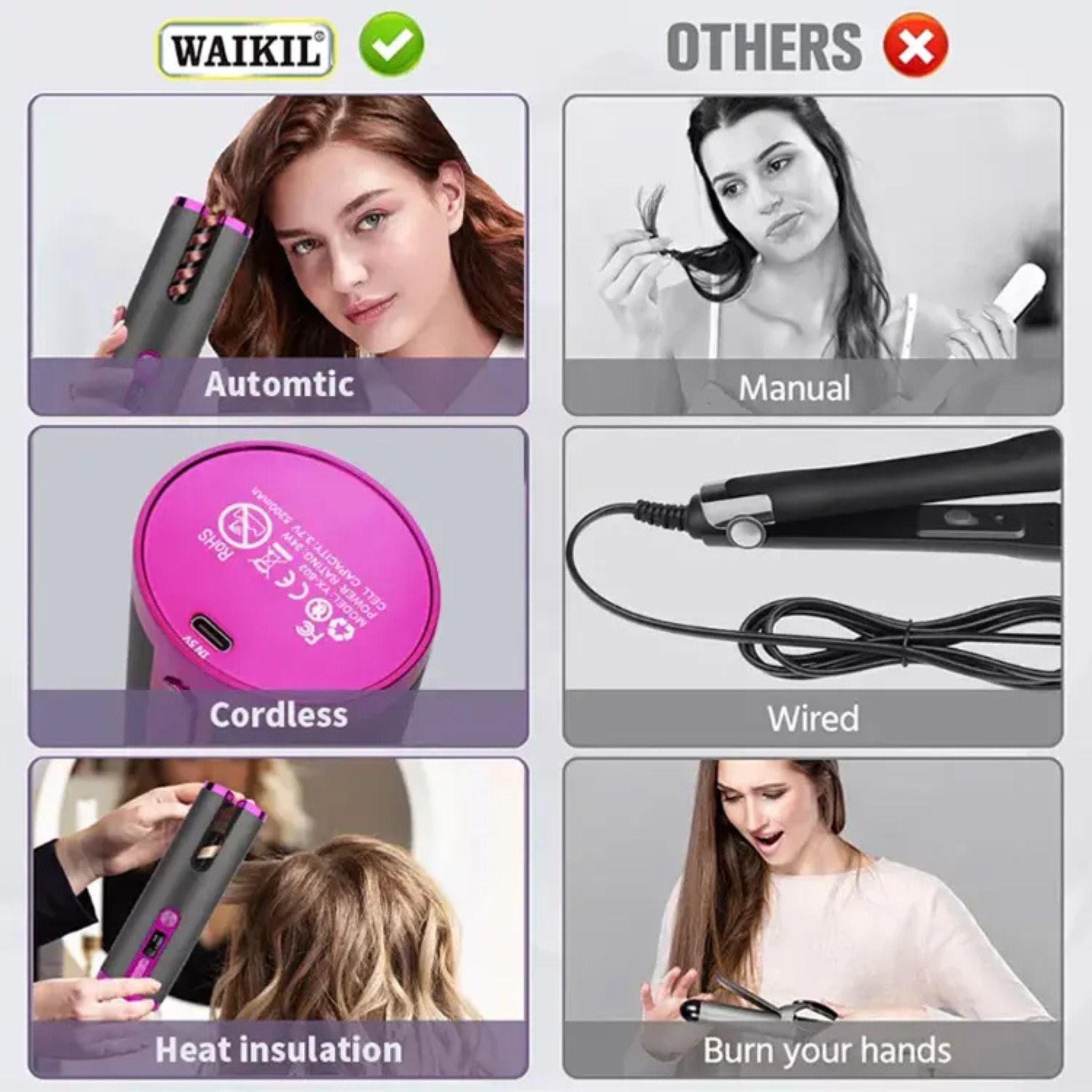 "Digital Hair Curler – Professional curling wand with adjustable temperature settings for flawless, long-lasting curls."