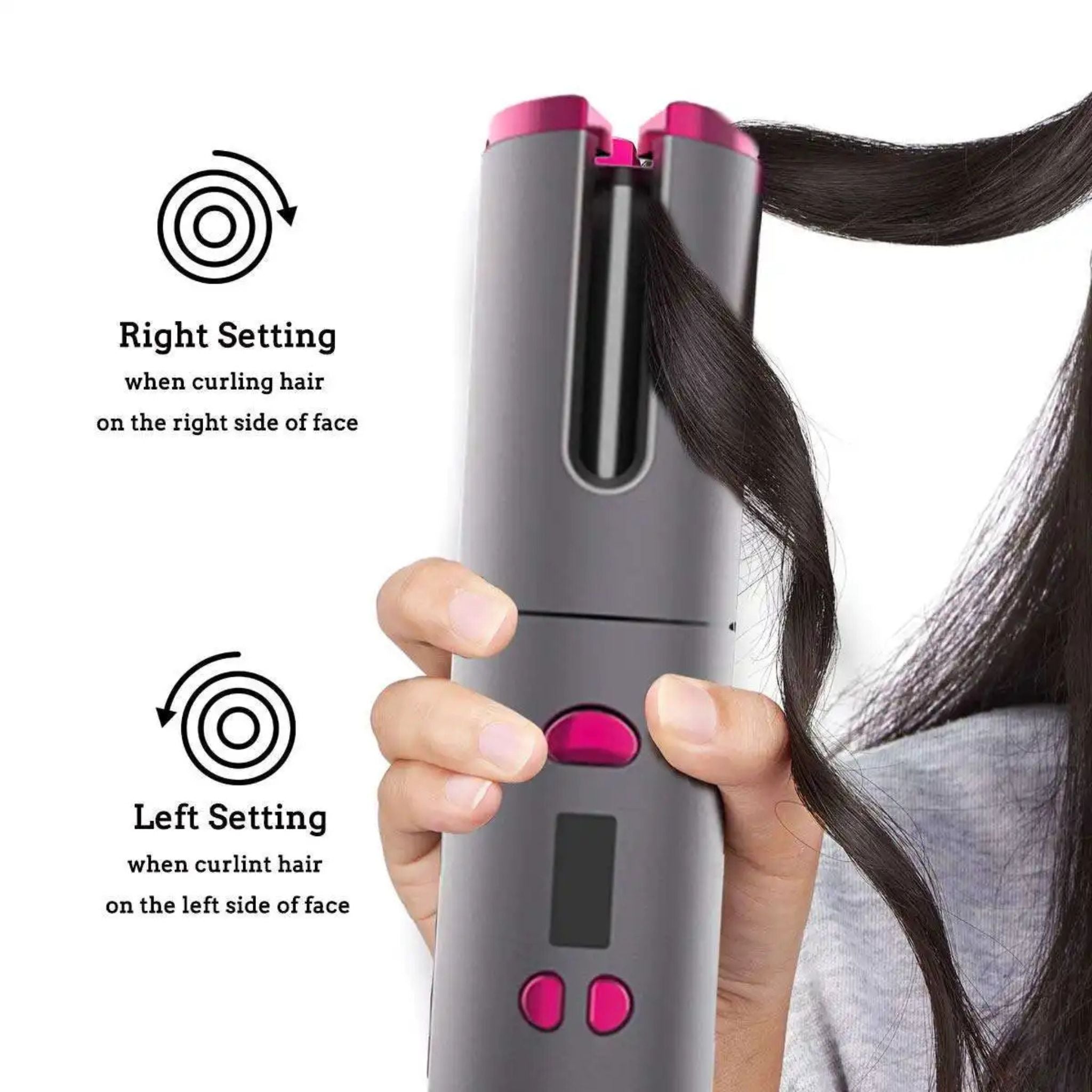 "Digital Hair Curler – Professional curling wand with adjustable temperature settings for flawless, long-lasting curls."