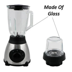 2-in-1 Blender & Grinder 850W with a BPA-free 1.5L glass jar for smoothies, ice, spices, and coffee.