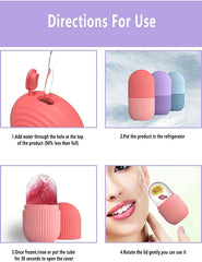 Face Glow Ice Roller for reducing puffiness, fine lines, and promoting skin circulation. Cooling therapy Face Glow Ice Roller for all skin types, enhancing facial contours. DIY ice cubes with essential oils for rejuvenating facial therapy using Face Glow Ice Roller.