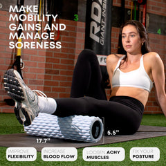 Fishbone Foam Massage Roller for deep tissue muscle recovery and pain relief. Fishbone Foam Massage Roller made of durable EVA+PVC material for flexibility and muscle relief.