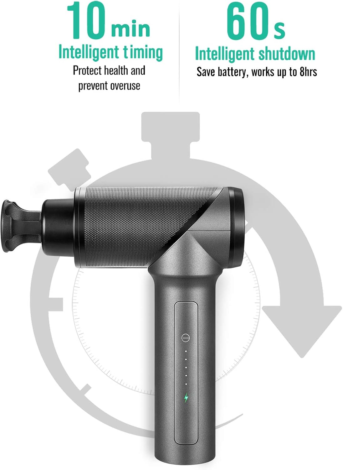 Muscle Massage Gun FH-820 with 4 heads for deep tissue pain relief and muscle recovery. Deep Tissue Massage Gun for neck, back, shoulders, and full-body use with adjustable speed.