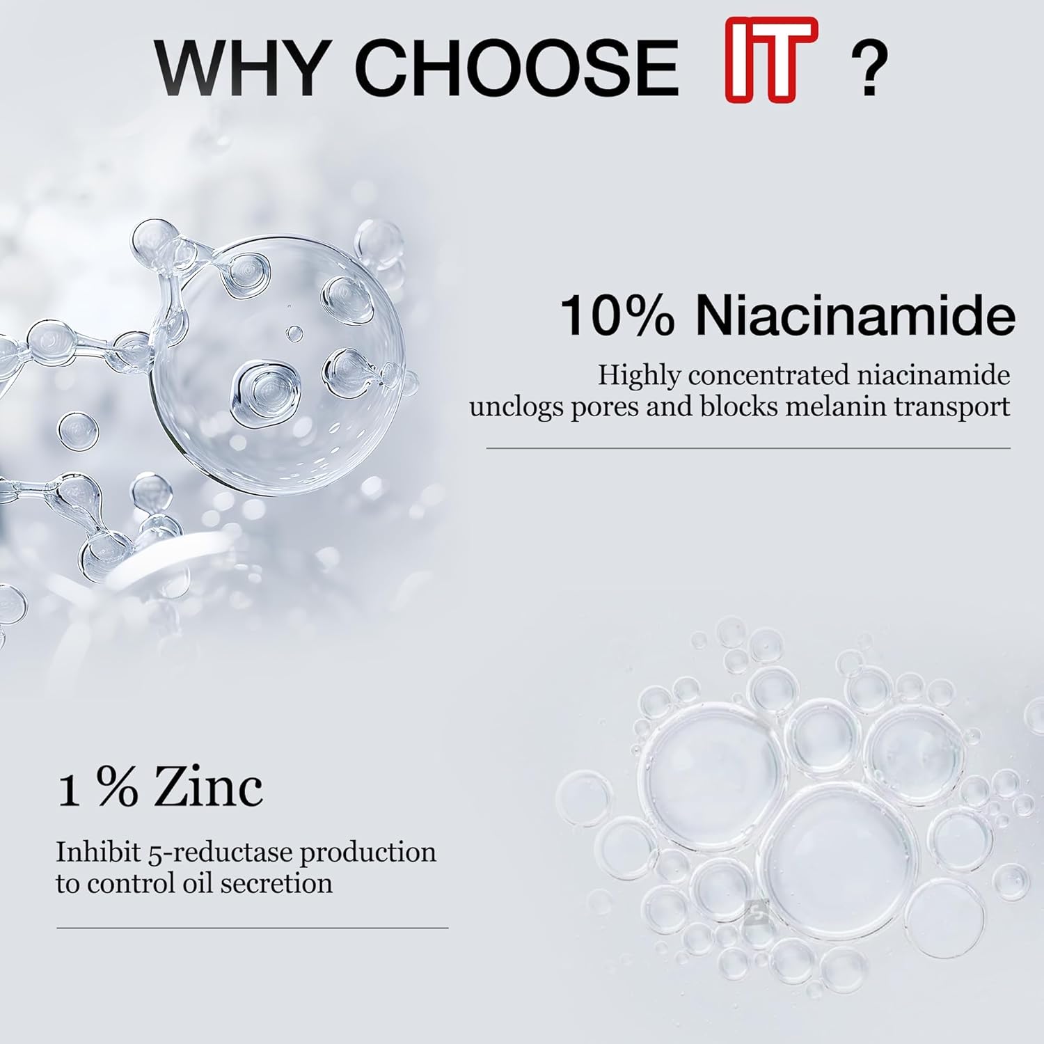 Niacinamide 10% + Zinc 1% Serum to minimize pores and control sebum. Advanced Niacinamide Serum with Zinc for brighter, healthier skin. Powerful Niacinamide 10% Serum enriched with Zinc for anti-inflammatory benefits.