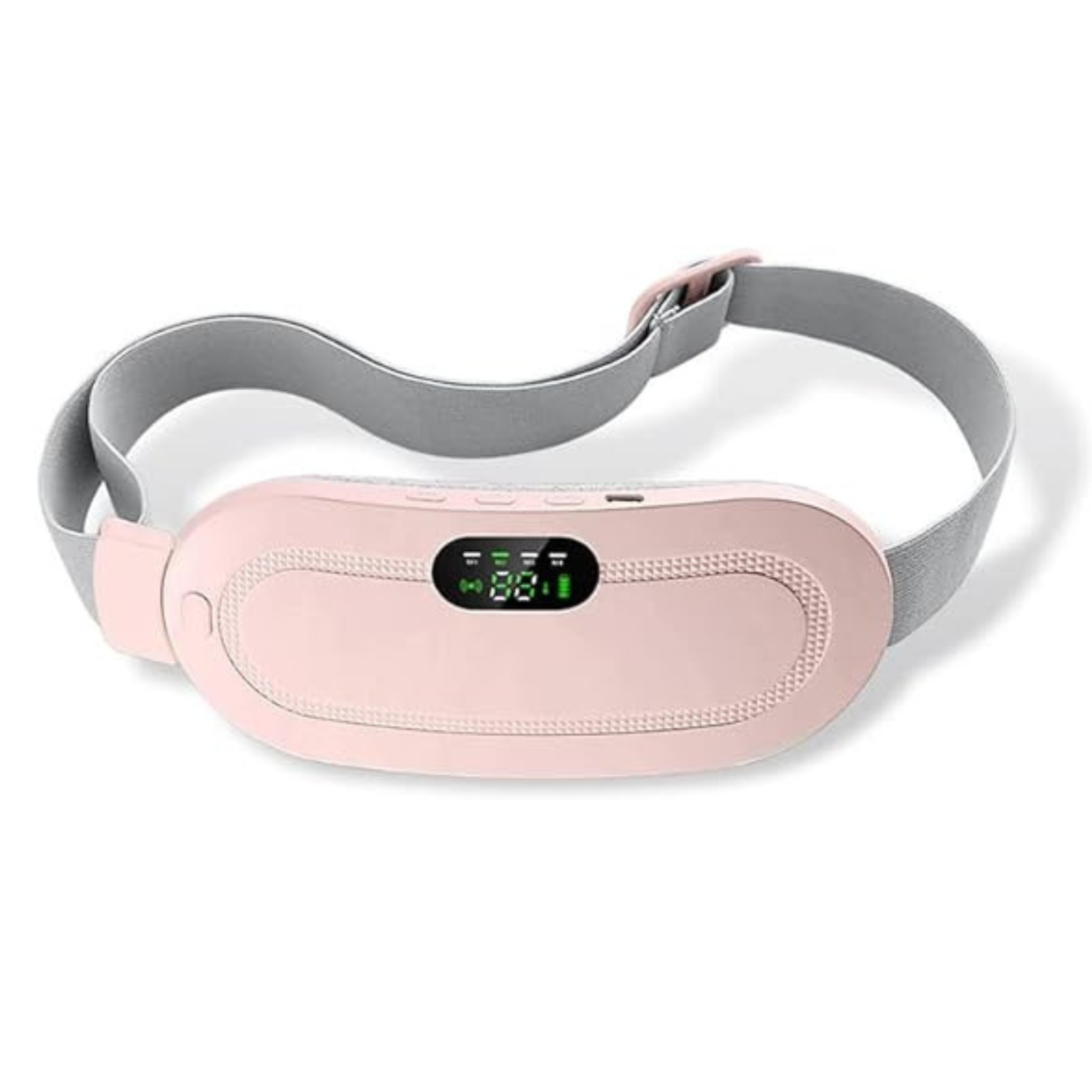 "Portable Period Heating Massage Belt – Rechargeable and adjustable belt for soothing menstrual cramps with heat and gentle vibration massage."