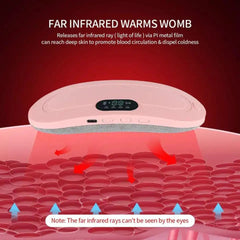 "Portable Period Heating Massage Belt – Rechargeable and adjustable belt for soothing menstrual cramps with heat and gentle vibration massage."