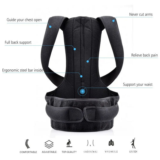 "Posture Corrector Therapy Shoulder Belt for improving posture and relieving back pain, suitable for men and women."