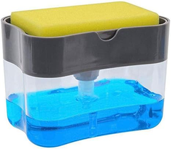 Soap Pump and Sponge Holder – Stylish Organizer for Bathroom and Kitchen with Easy Dispensing and Storage