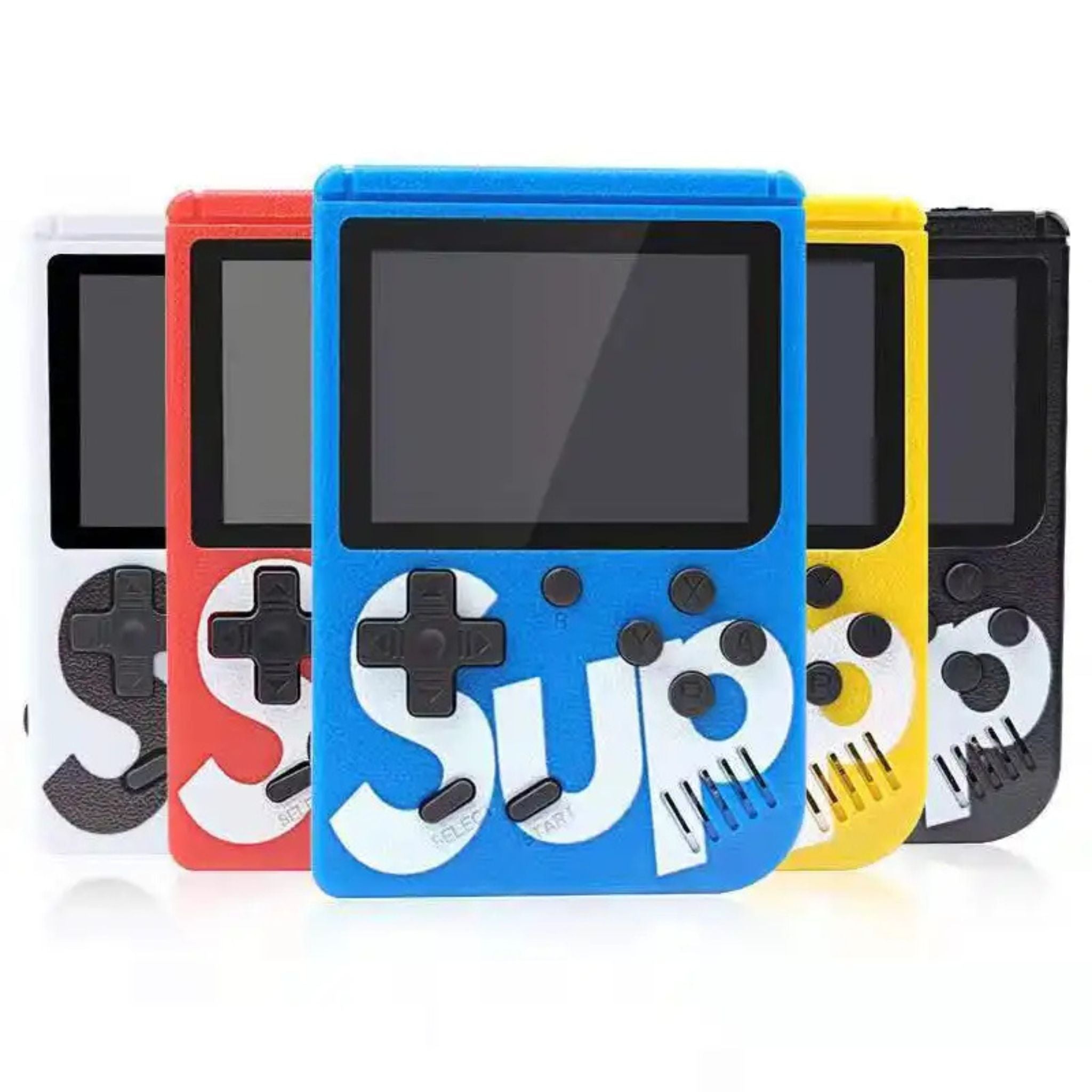 "Sup Game Box Plus 400 – Portable retro gaming console with 400 built-in classic games, compact design, and rechargeable battery."