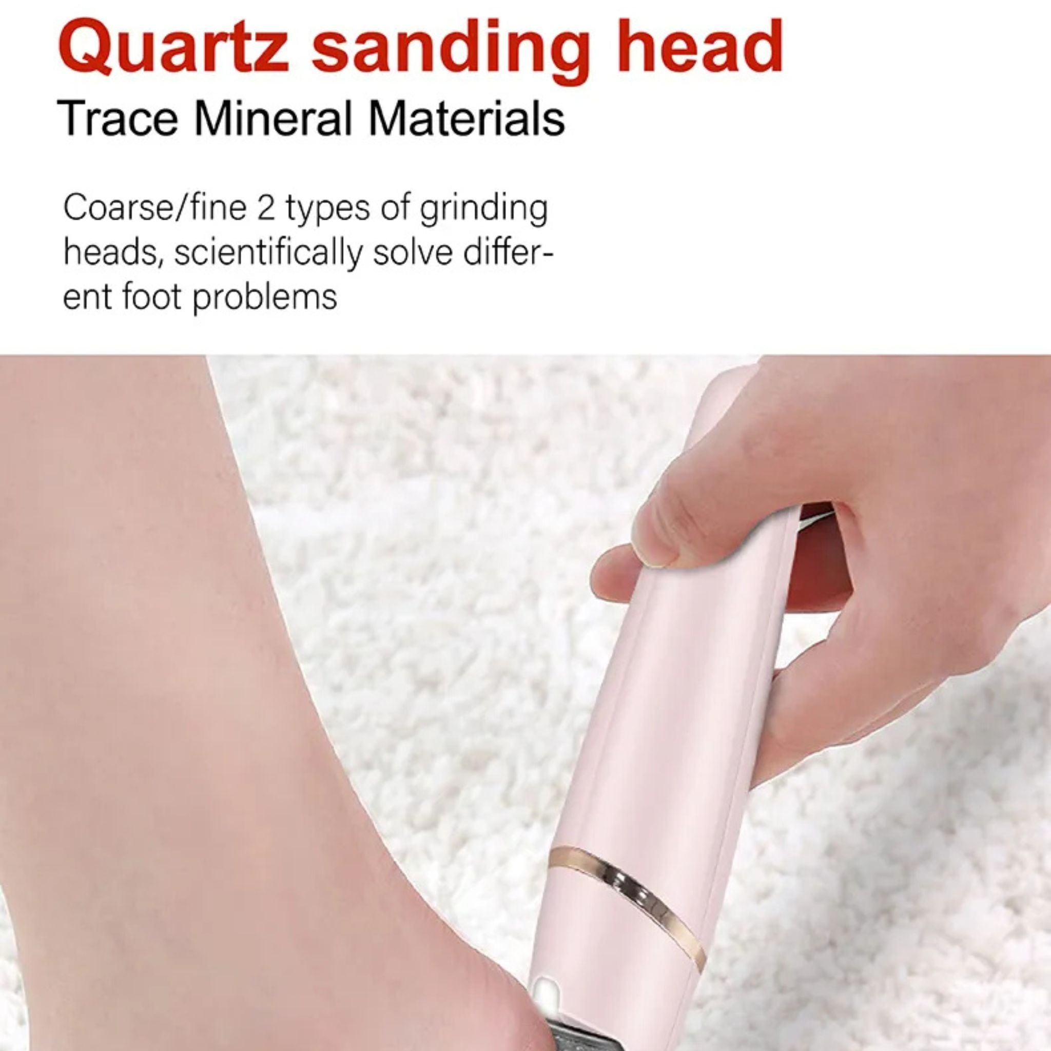 "Electric Pedicure Foot File and Callus Remover – Rechargeable device for smooth, soft feet, effectively removes hard skin and calluses."